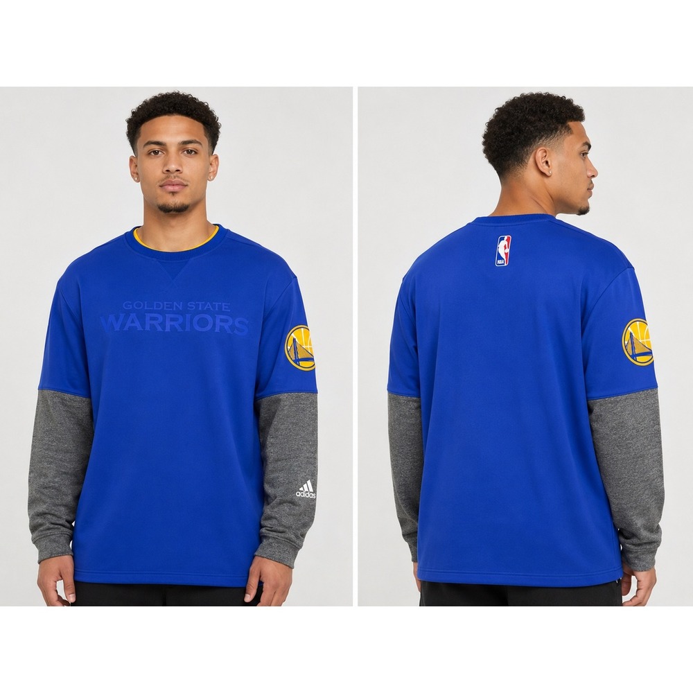 Adidas Golden State Warriors NBA Crewneck Sweatshirt Blue Grey Mens 2XL 3057